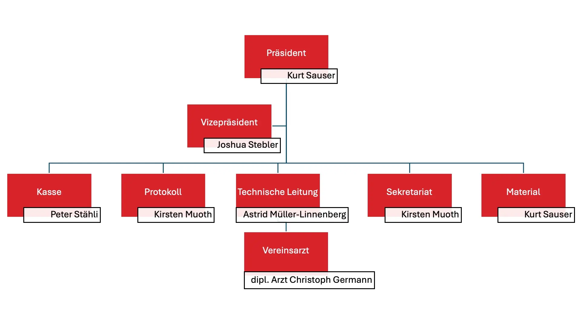 Organigramm des Vereins
